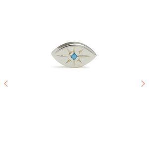 Scosha black diamond and silver single evil eye stud